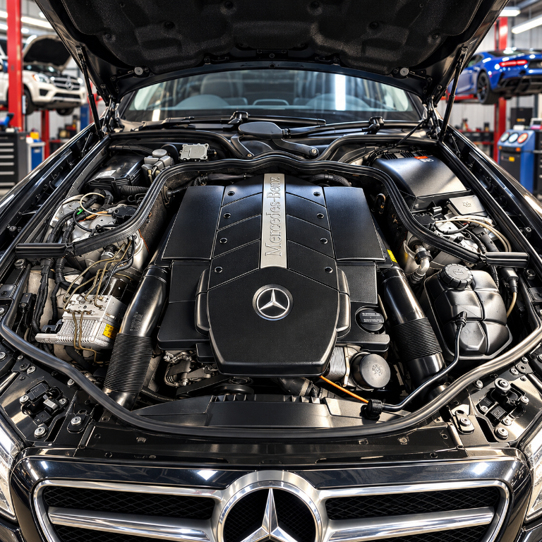 Motor bölümünün yakından görünümü